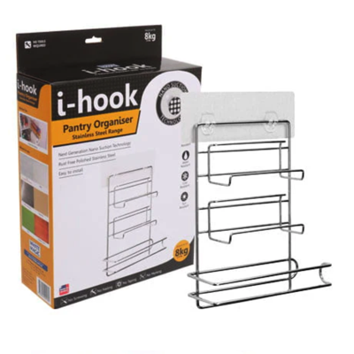 I-HOOK SUS304 Stainless Steel PANTRY ORGANIZER With NANO SUCTION