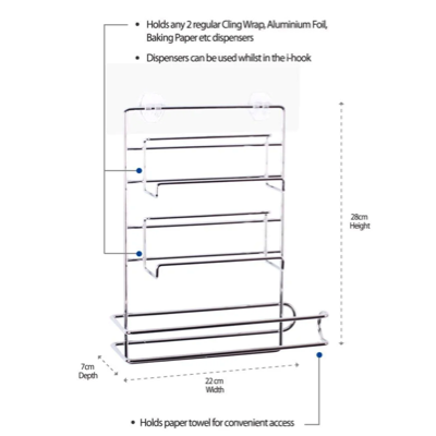 I-HOOK SUS304 Stainless Steel PANTRY ORGANIZER With NANO SUCTION