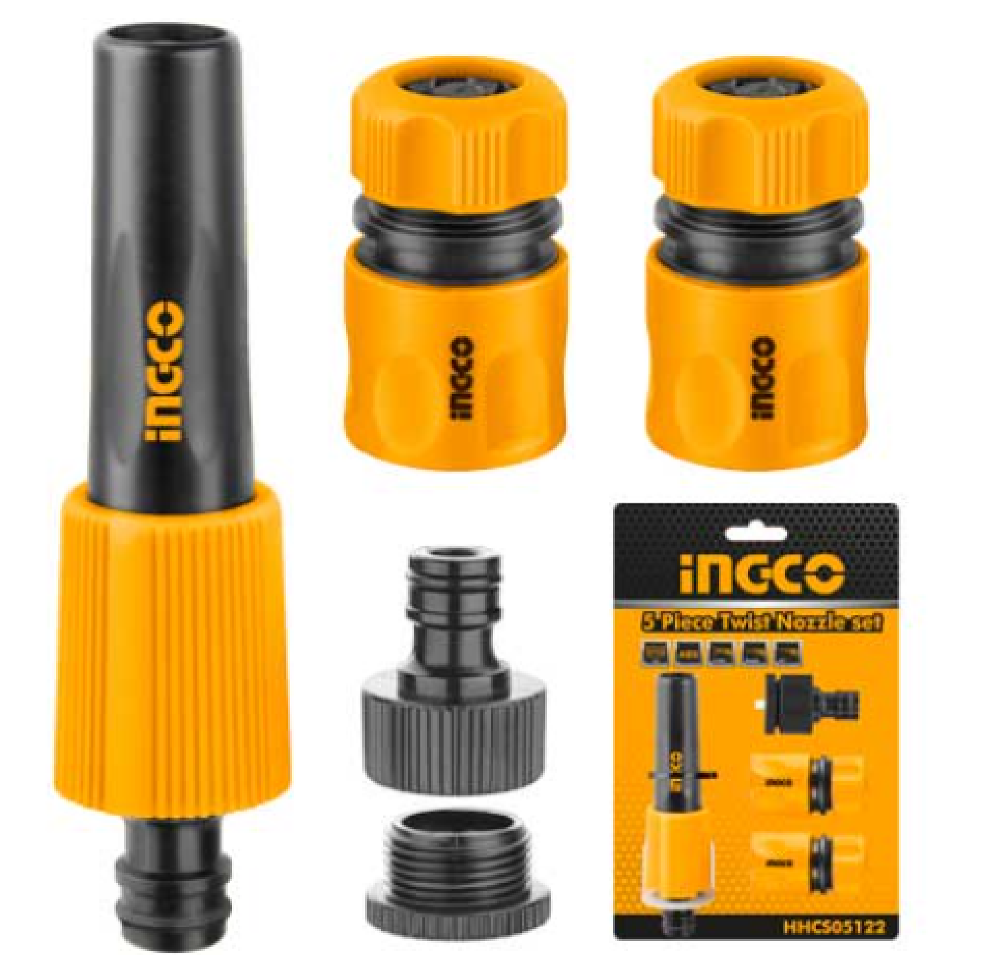 INGCO 5PC TWIST NOZZLE With Quick Connectors Set HHCS05122