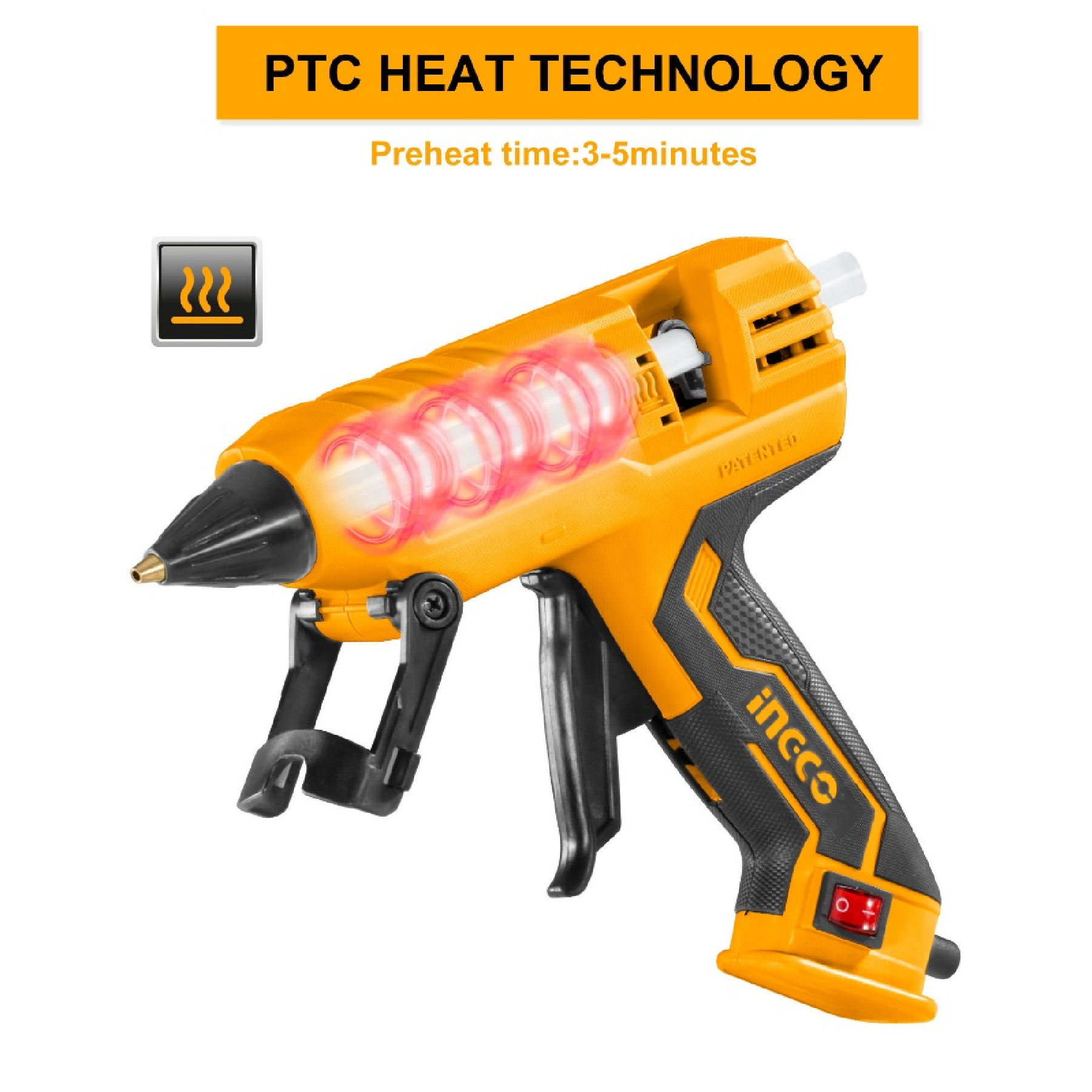 INGCO GG308 Electric GLUE GUN 30W With 8PC 150MM GLUE STICK GG308