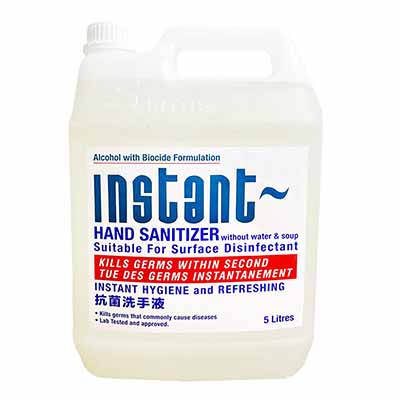 INSTANT Hand Sanitizer Without Water & Soap 5L - Alcohol with Biocide Formulation