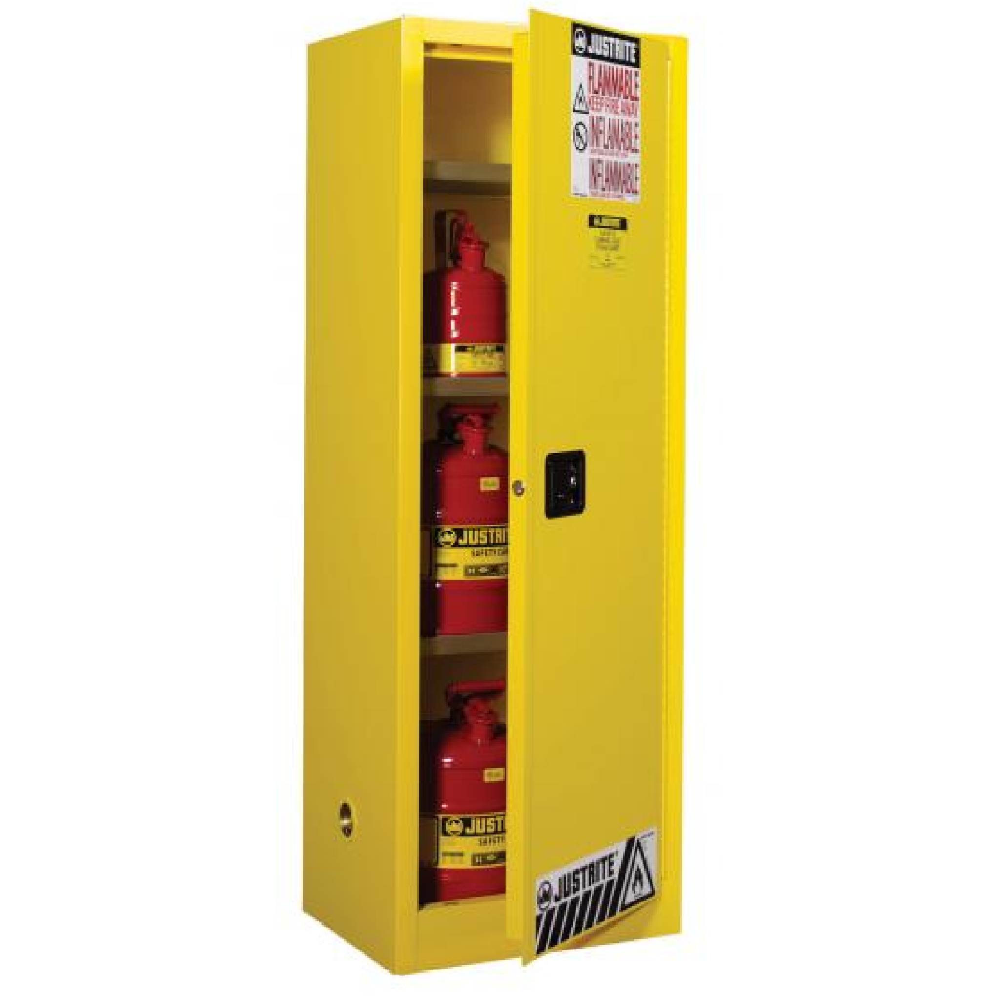 JUSTRITE 892200, Sure-Grip, Flammable Safety Cabinet, 22 GAL, 3 Shelves, 1 Door