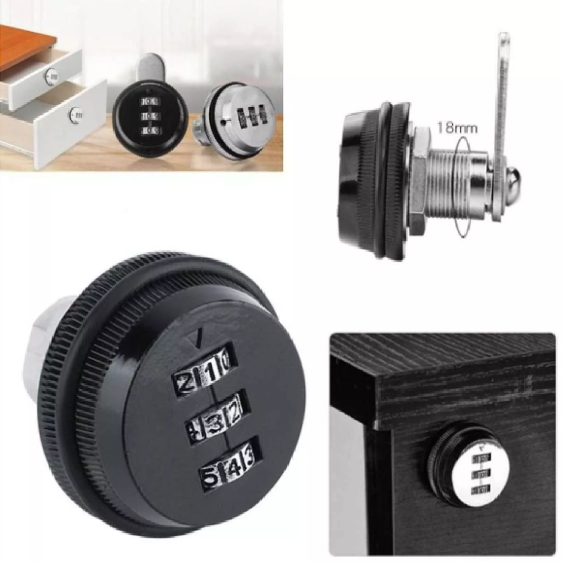 KEYLESS Combination CAM LOCK 20MM (3 Numeric Digits)