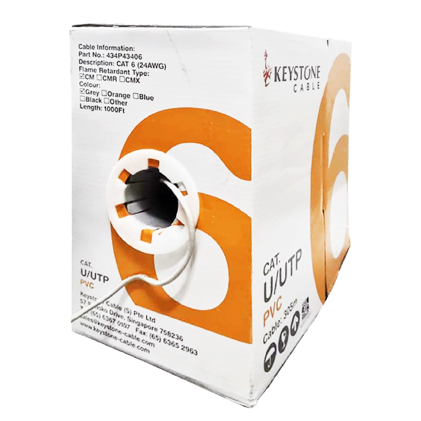 KEYSTONE CAT U/UTP CAT 6 Network Cable 305M/1000FT ROLL