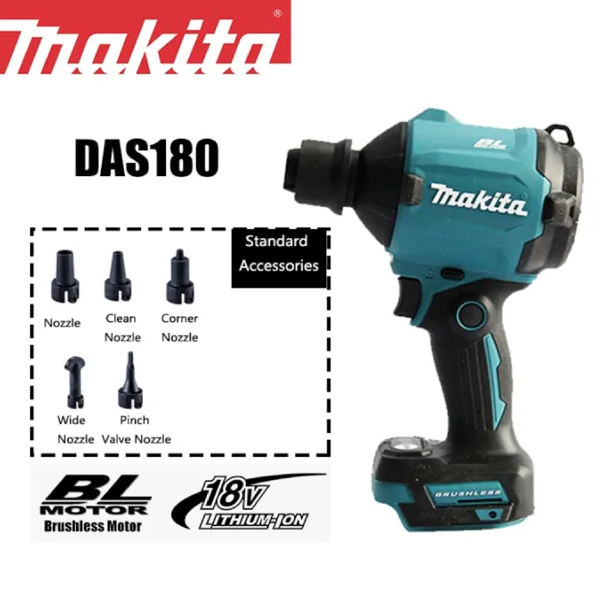 Makita DAS180Z 18V LI-ION Cordless Air Dust BLOWER - Bare Unit