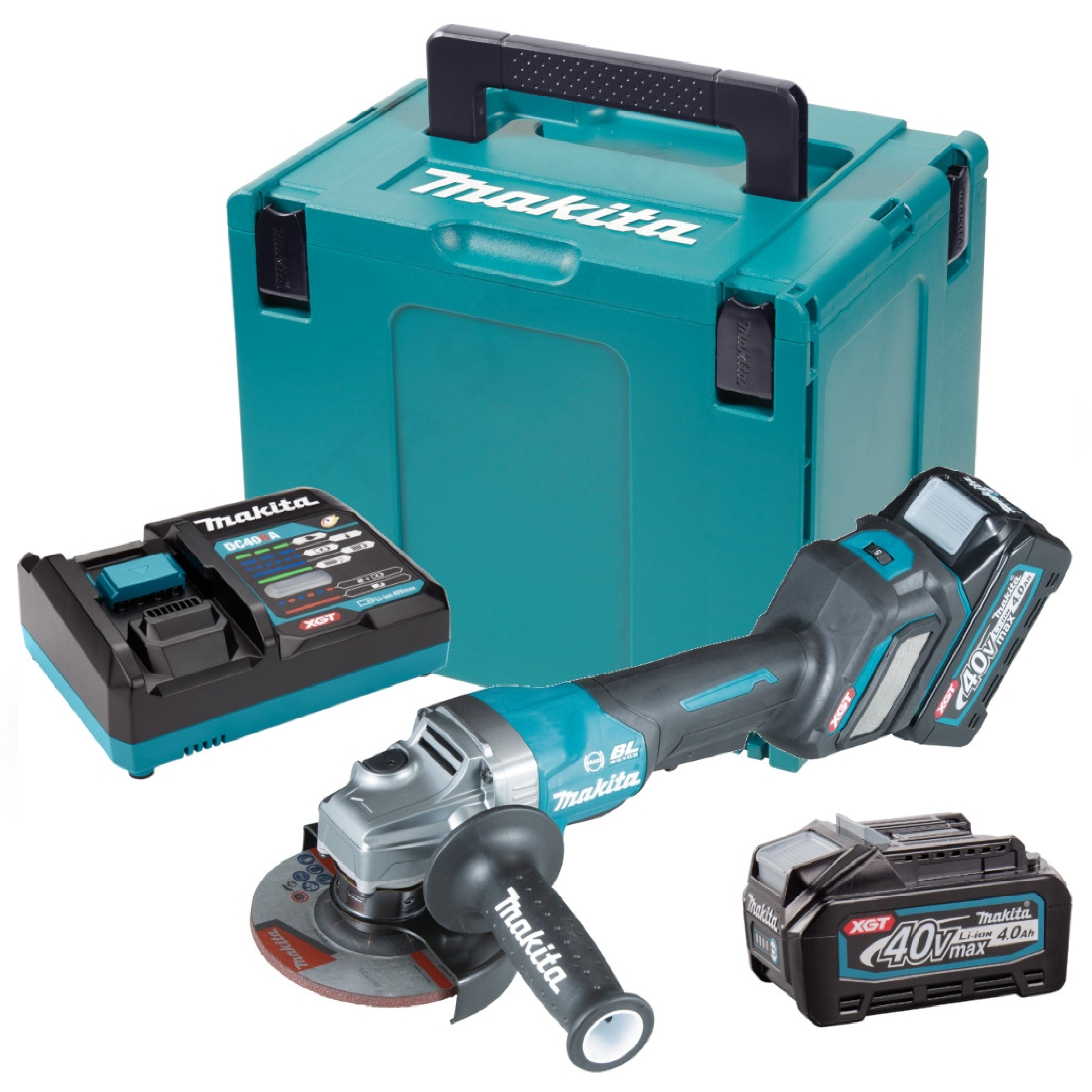 Makita GA029GM201 2 X 40V 4.0AH LI-ION XGT Brushless Cordless Angle Grinder 5