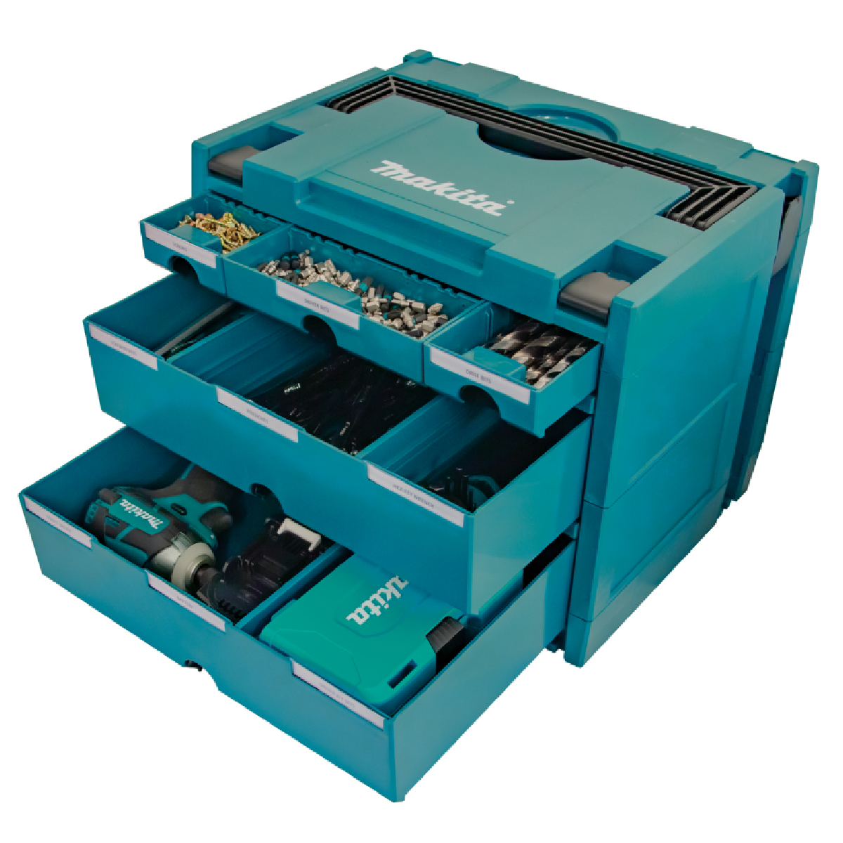 Makita MAKPAC 5-Drawers Bit Box Storage Case P-84349