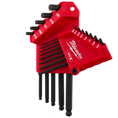 MILWAUKEE 13PC Ball End L-Style HEX KEY SET SAE Imperial Inches 48-22-2185