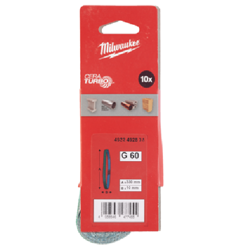 MILWAUKEE 330MM X 10MM 60 Grit Belt Sandpaper 10PC/PACK 904096014