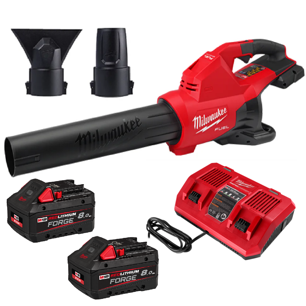 MILWAUKEE M18 FUEL Dual Battery Blower Kit With 2 X M18 FORGE 8.0AH Battery & DUAL BAY Fast Charger M18 F2BL KIT