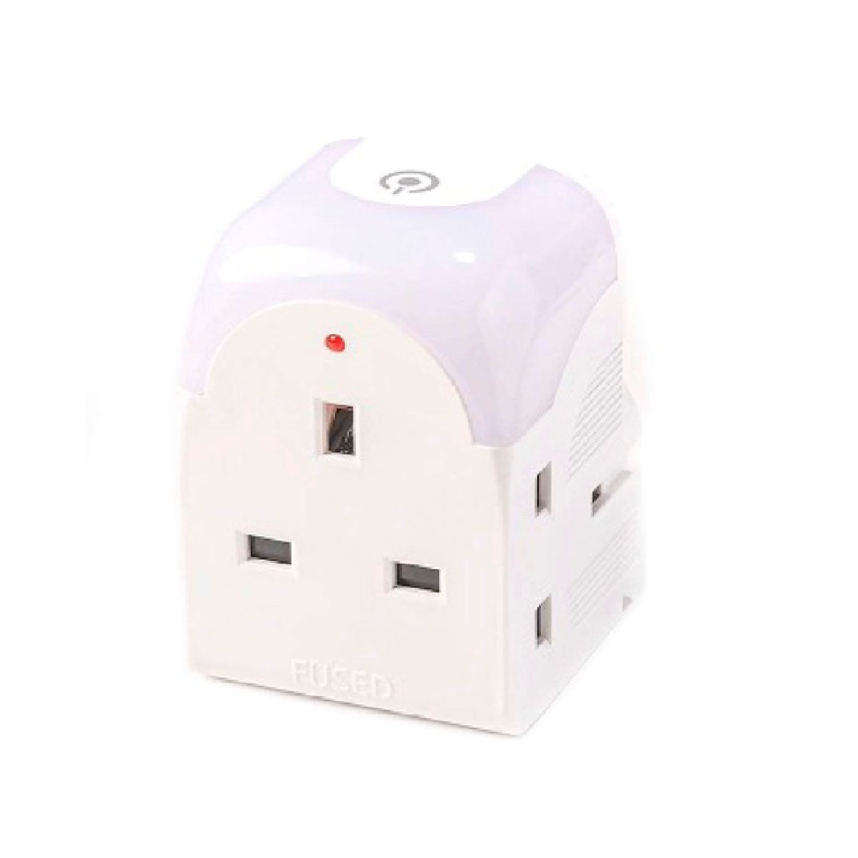 Morries 3 WAY ADAPTOR With Night Light MS3003 WHITE