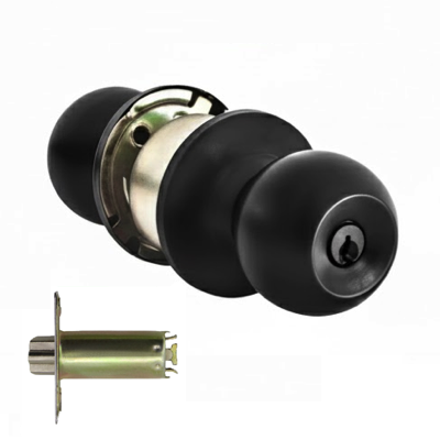 Nelon 587 ORB MATT BLACK Entrance Bedroom Door Knob Set