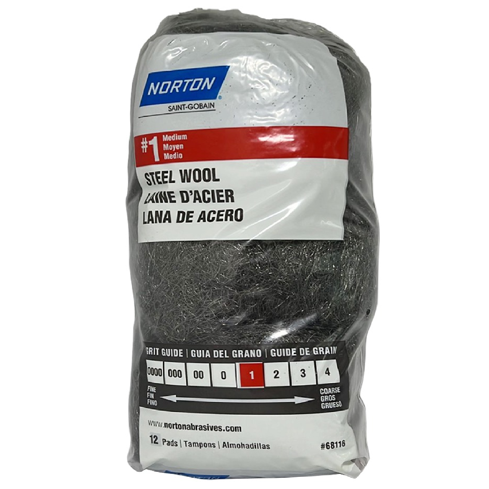 Norton STEEL WOOL Grade 1 Medium For Cleaning Works & Preparation 7660768116