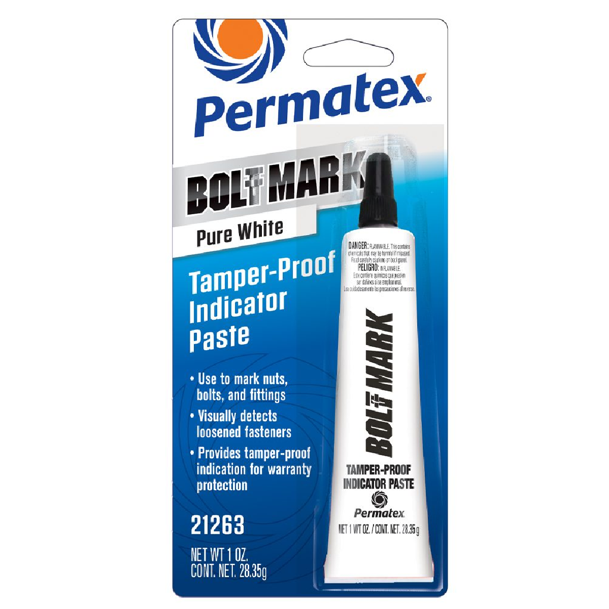 Permatex 21263 BOLT MARK Indicator White Tamper-Proof Torque Seal 1oz