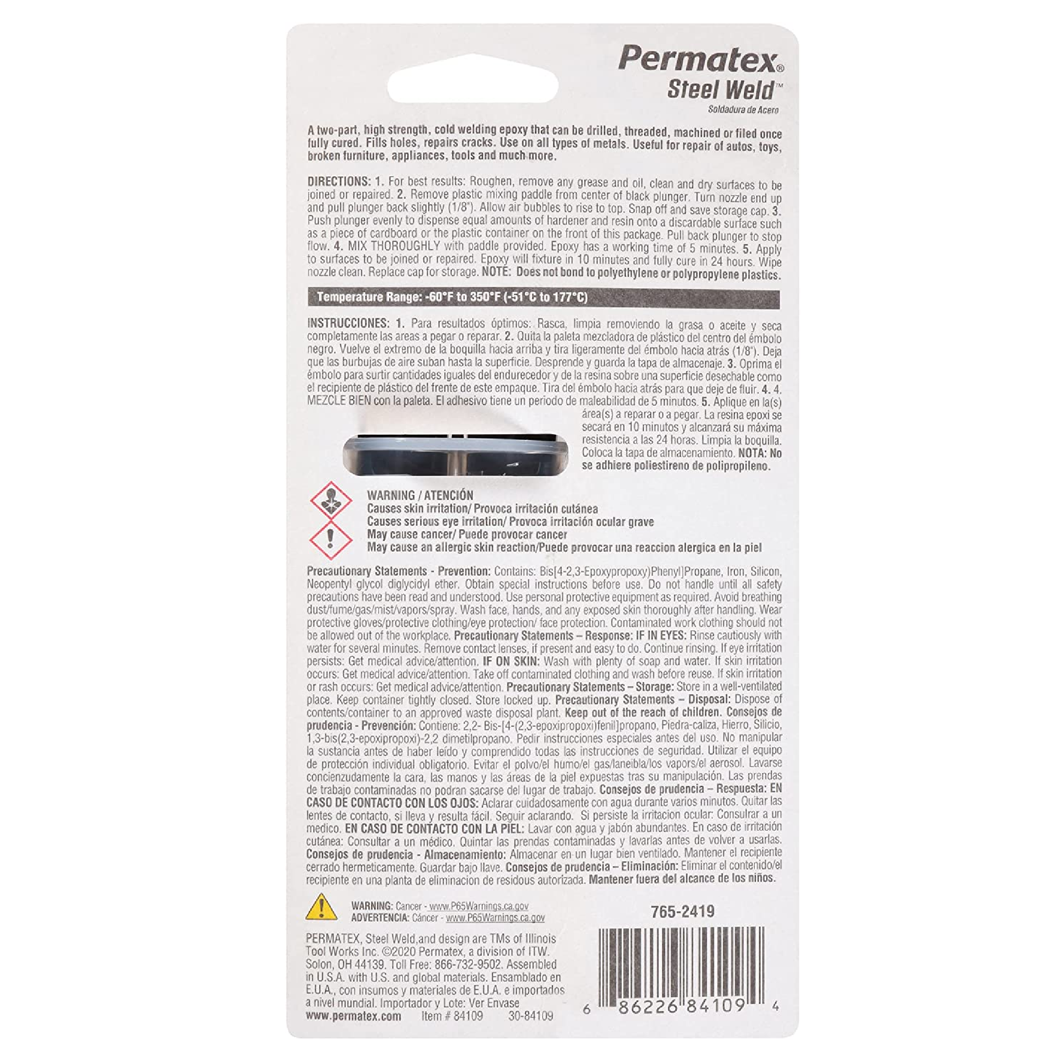 Permatex STEEL WELD Epoxy 25ML 84109