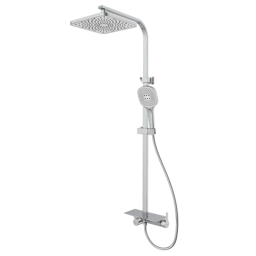 Rubine SQUARE Series DECKOS RAINSHOWER WITH MIXER CHROME RSC-DECKOS-F4-CH