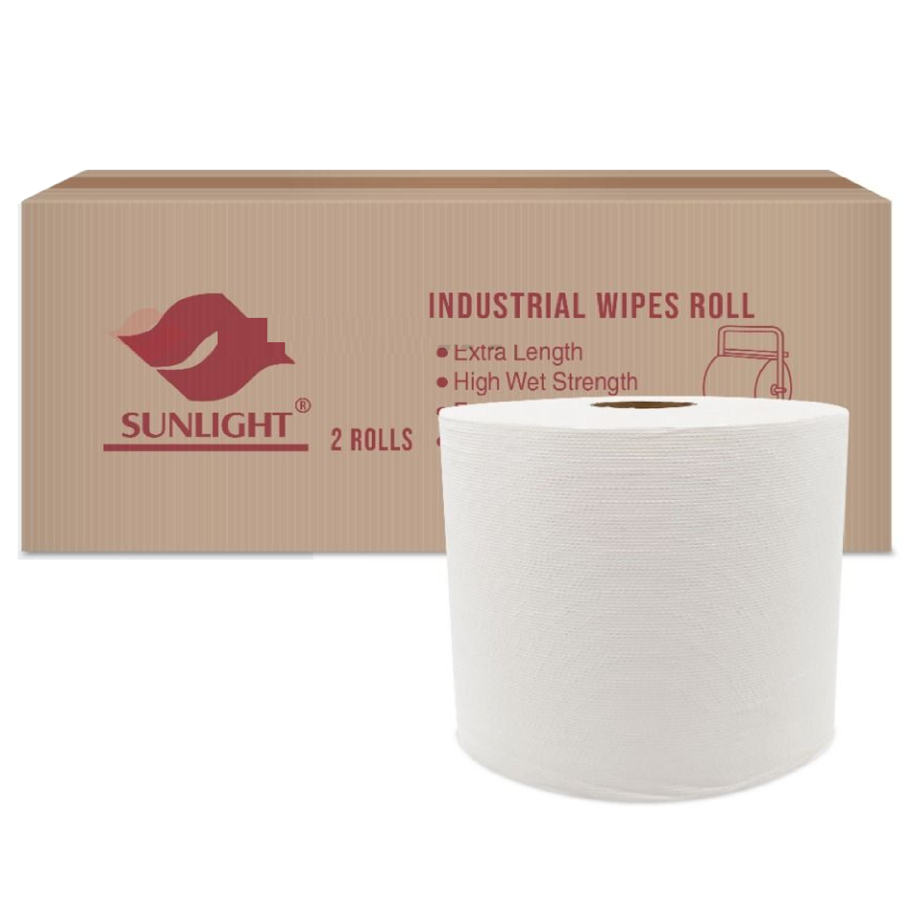 SUNLIGHT 281000 VIRGIN PULP 1-PLY Industrial Wipe 2-ROLLS/CARTON