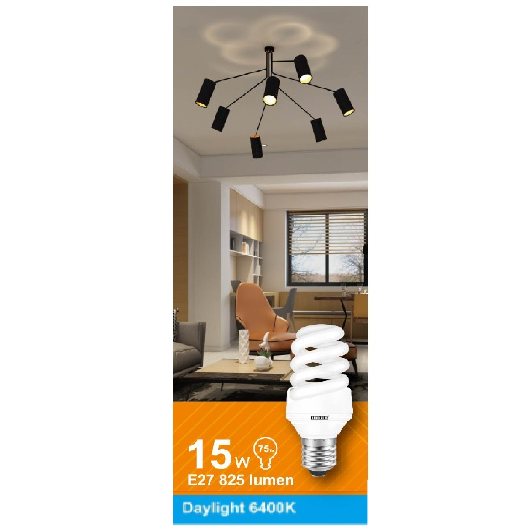 Sunshine Energy Saving Lamp TWIST SPIRAL 15W E27 DAYLIGHT S-03D