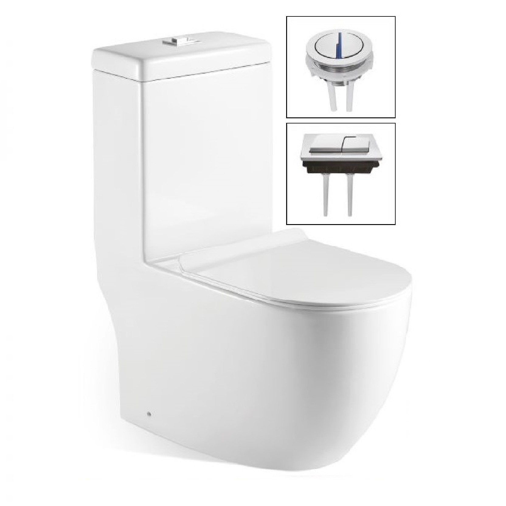 VASILE V598 One-Piece Closet Dual Flush Toilet Bowl
