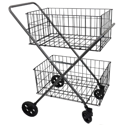 WHITE MAGIC DUAL Handy Basket Trolley Cart 50KG LOAD