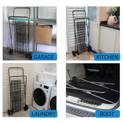 WHITE MAGIC DUAL Handy Basket Trolley Cart 50KG LOAD