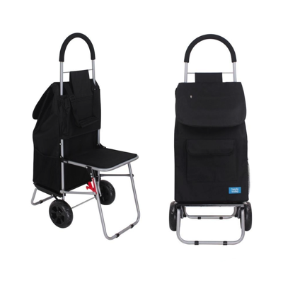 WHITE MAGIC Handy Trolley Seat With Two Wheels WM-HTS-BLACK