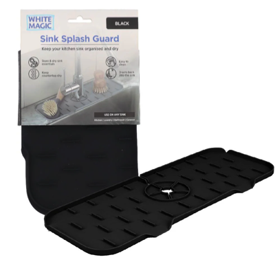 WHITE MAGIC Sink Splash Guard BLACK 37CM X 14CM