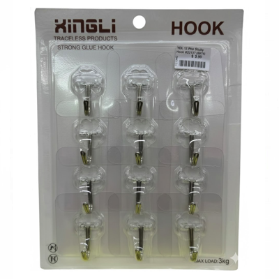 XINGLI TRANSPARENT STICKY HOOK 12PC/PACK