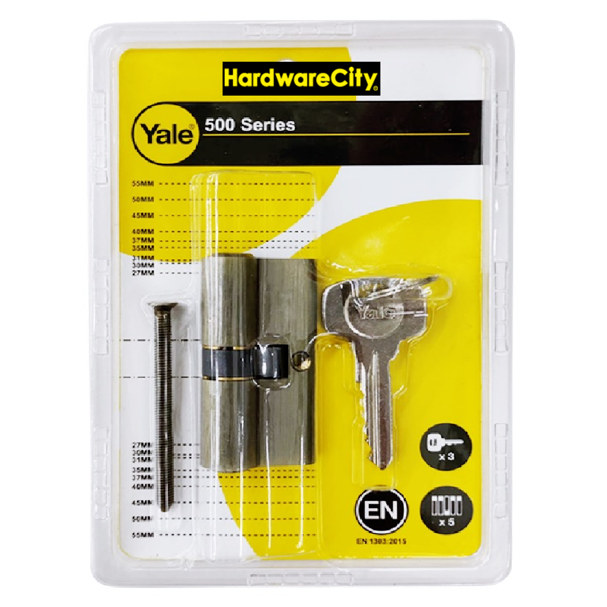 Yale Entrance 62MM Double Cylinder Lock Antique Brass