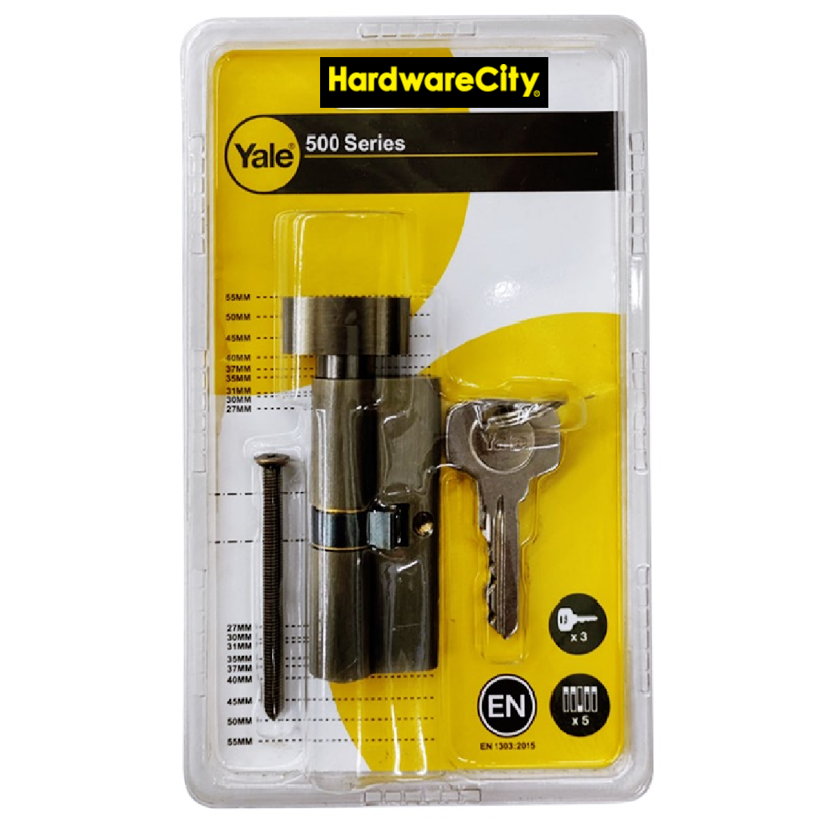 Yale Entrance 70MM Cylinder With Thumbturn Lock Antique Brass