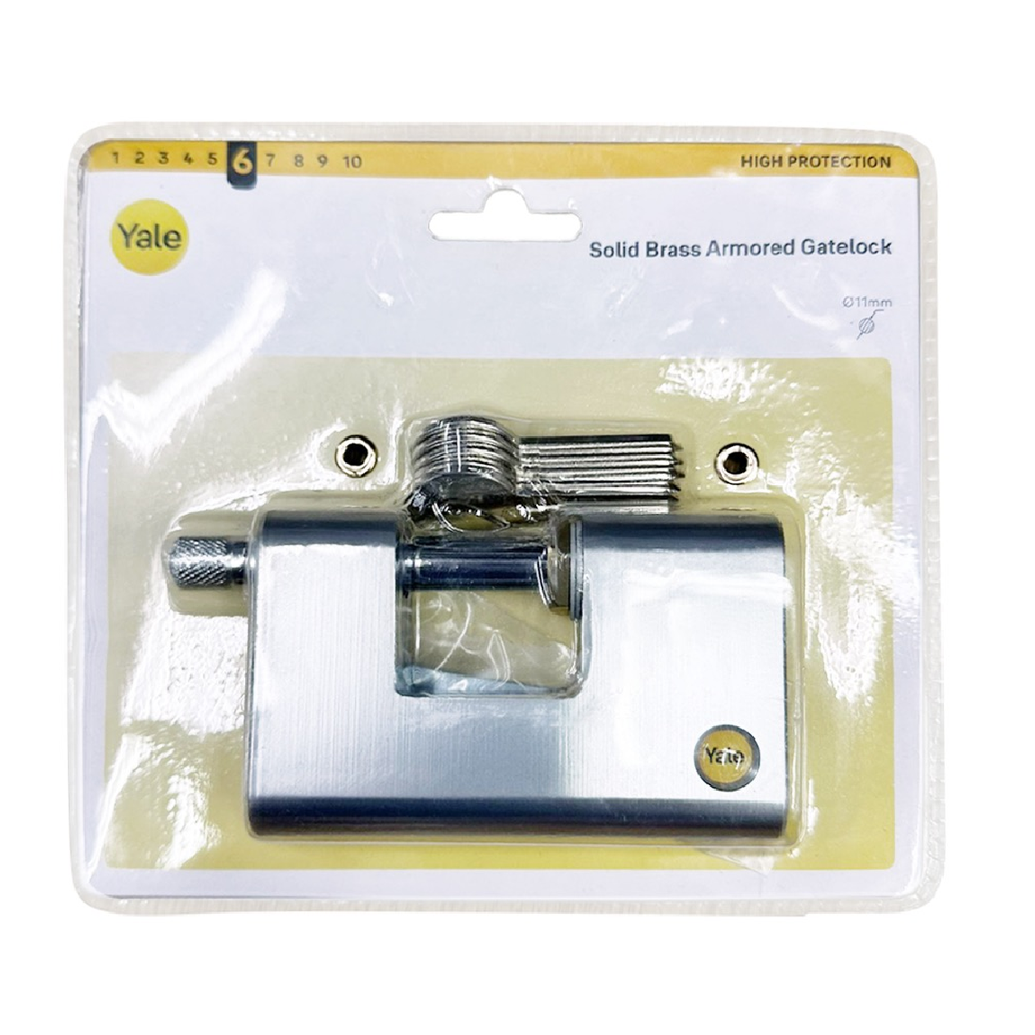 Yale Solid Brass ARMOURED Gate Lock (Bracket Not Required)