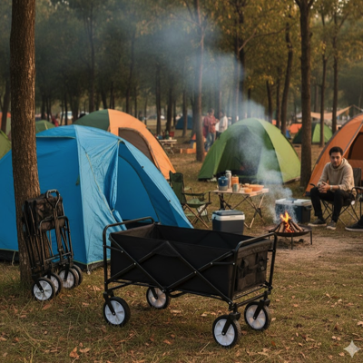 Yellowyellow Camping Folding Transport Trolley MAX LOAD 90KG BLACK
