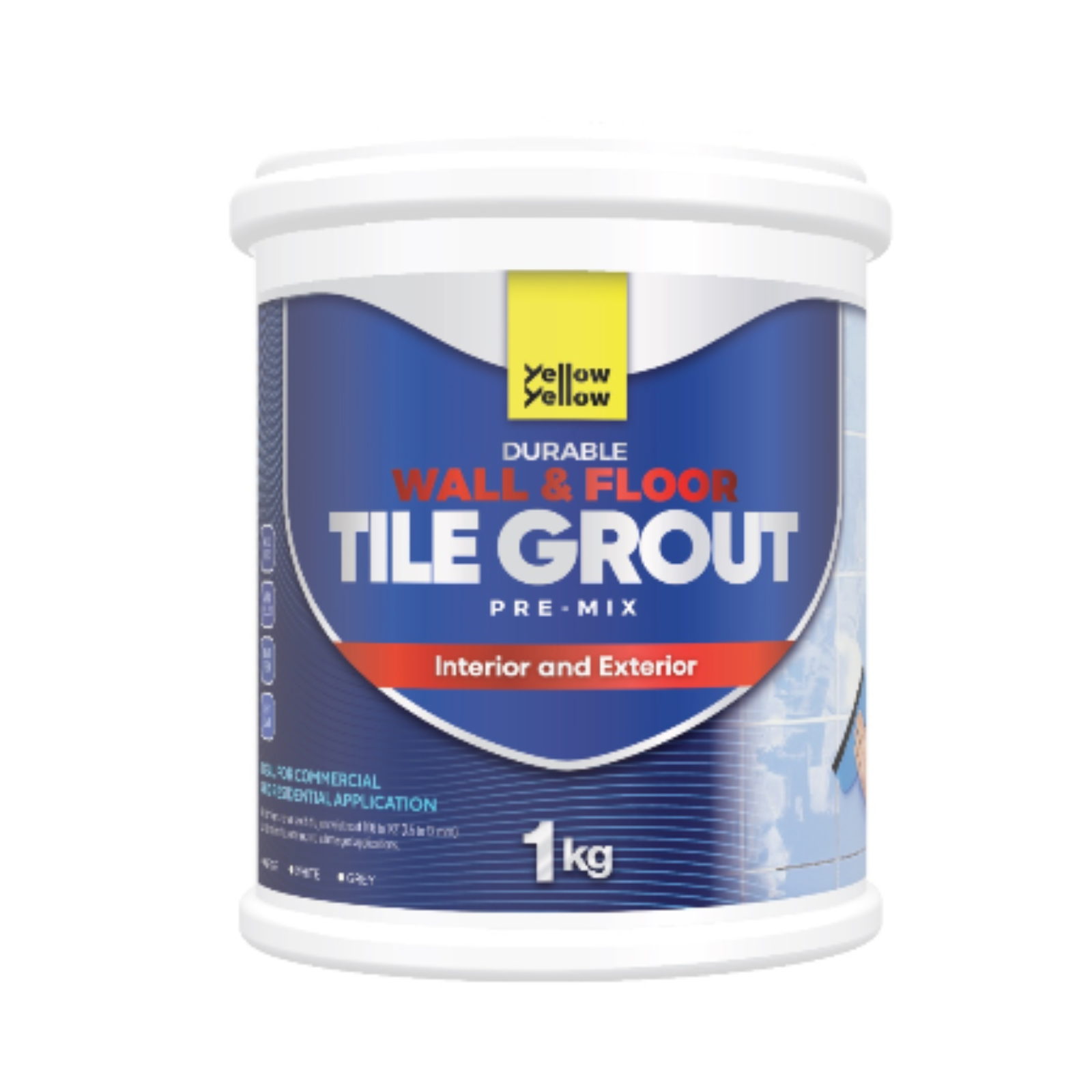 Yellowyellow Durable Wall & Floor Tile Grout PRE-MIX 1KG INTERIOR & EXTERIOR