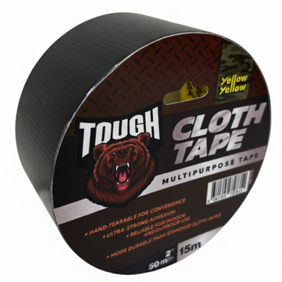 Yellowyellow Heavy Duty TOUGH BLACK CLOTH TAPE 50MM X 15M