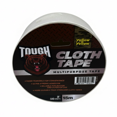 Yellowyellow Heavy Duty TOUGH WHITE CLOTH TAPE 50MM X 15M