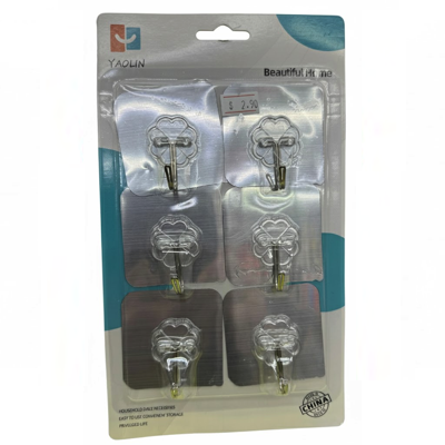 YL CHROME STICKY HOOK 6PC/PACK