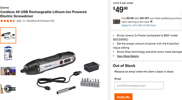 Dremel Go Cordless Screwdriver Disappears from US Retailers